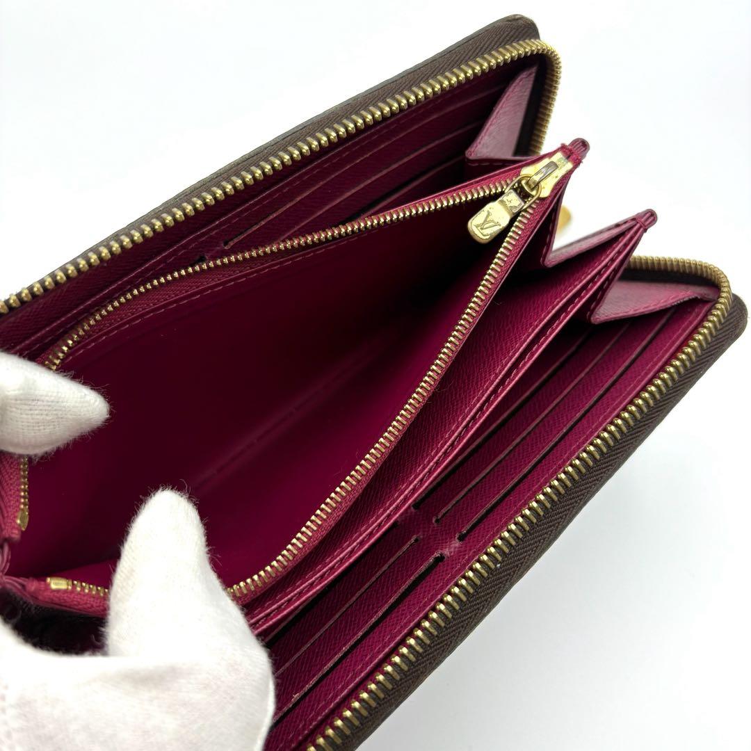【美品・新型】ルイヴィトン モノグラム ジッピーウォレット フューシャ 長財布