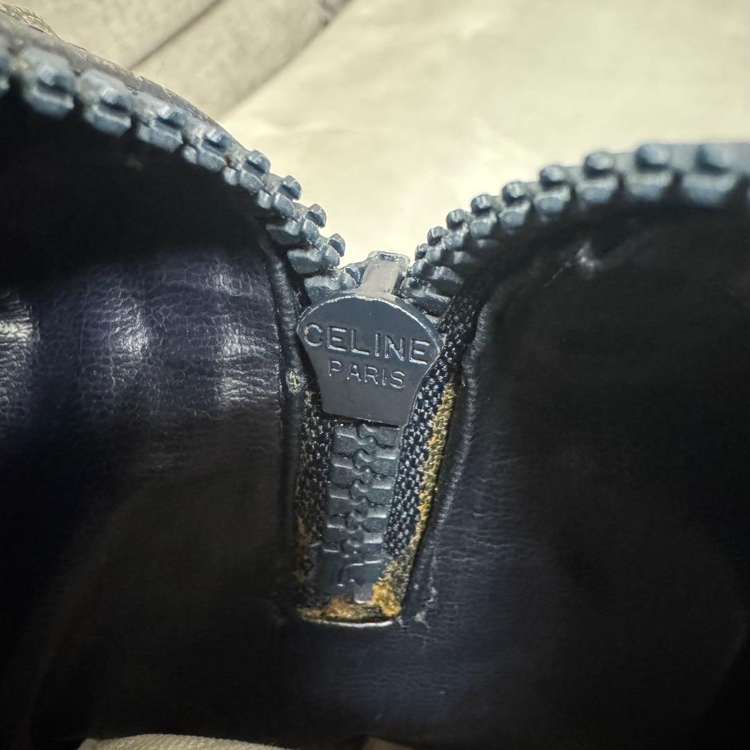 セリーヌ　ヴィンテージ　美品　ボストンバッグ　PVC×レザー　riri