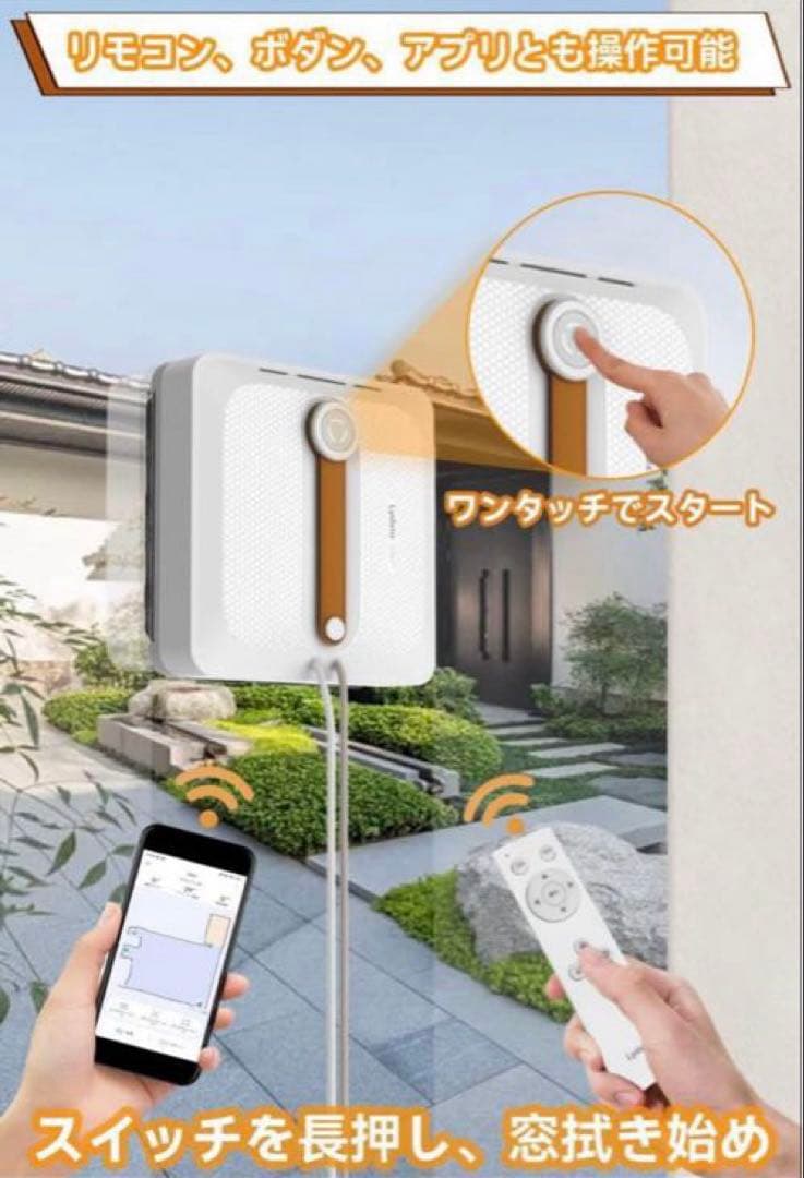 新品未使用 窓拭き 窓掃除ロボット 窓拭きロボット AI真空吸着 小型軽量