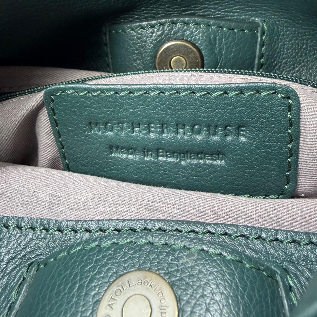 17084✨マザーハウス ミズバショウ レザー ワンショルダーバッグ グリーン