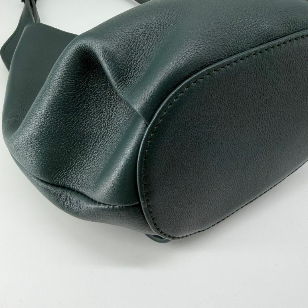 17084✨マザーハウス ミズバショウ レザー ワンショルダーバッグ グリーン
