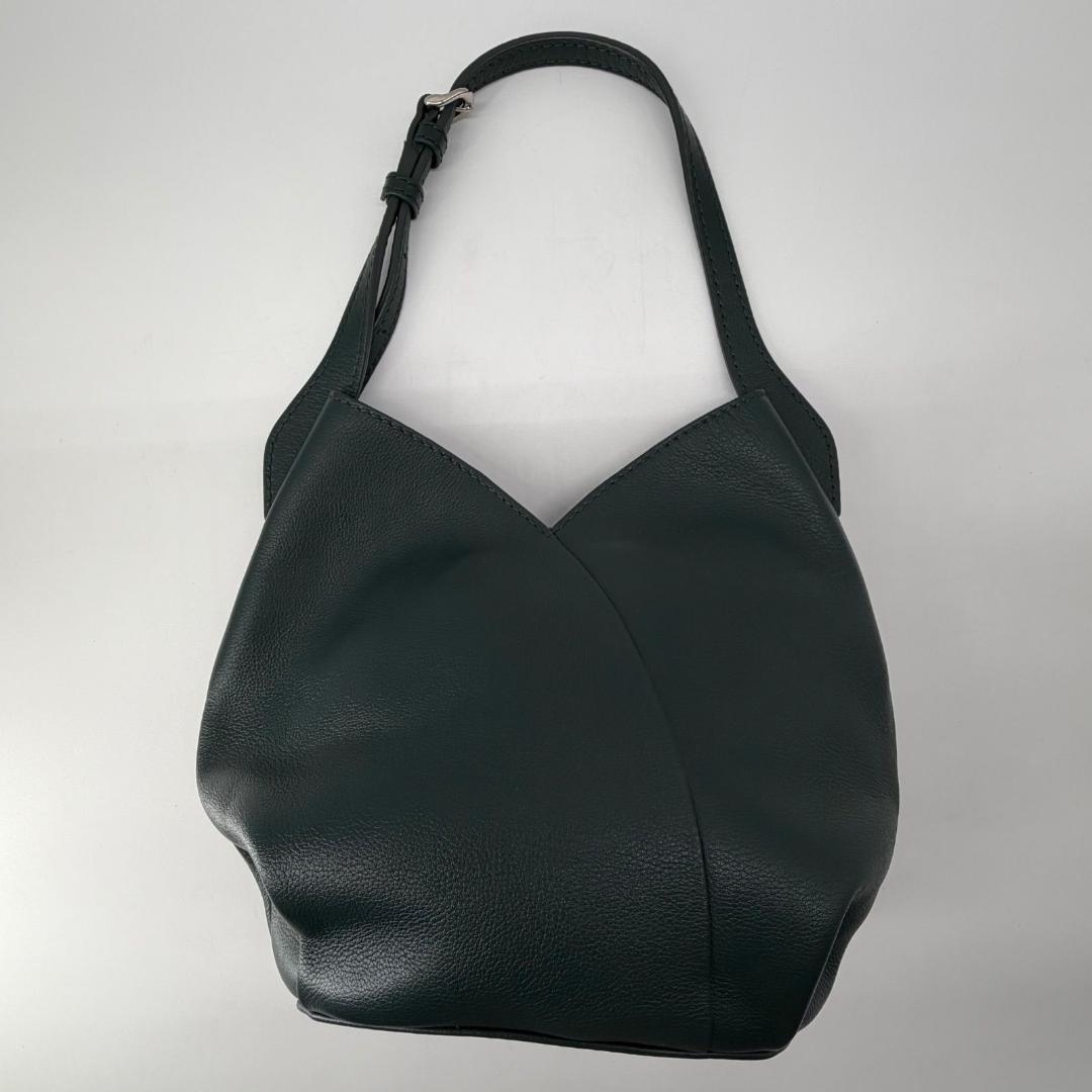 17084✨マザーハウス ミズバショウ レザー ワンショルダーバッグ グリーン