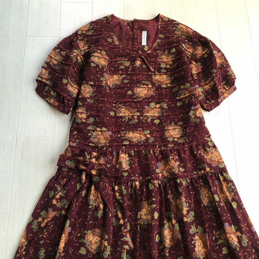 カネコイサオ フルーツバスケット チェリー ピンタック ピコレース ワンピース