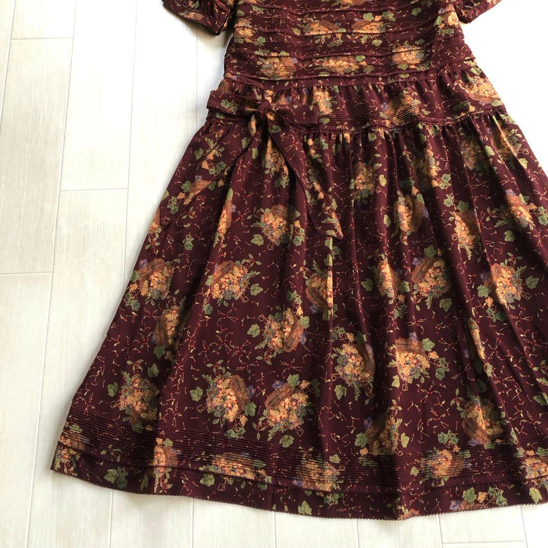 カネコイサオ フルーツバスケット チェリー ピンタック ピコレース ワンピース