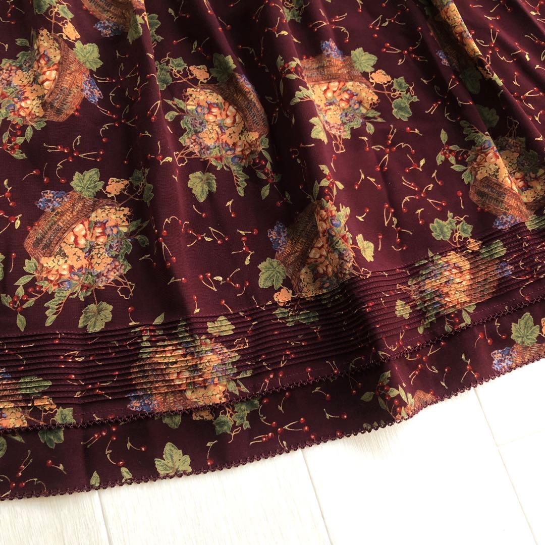 カネコイサオ フルーツバスケット チェリー ピンタック ピコレース ワンピース