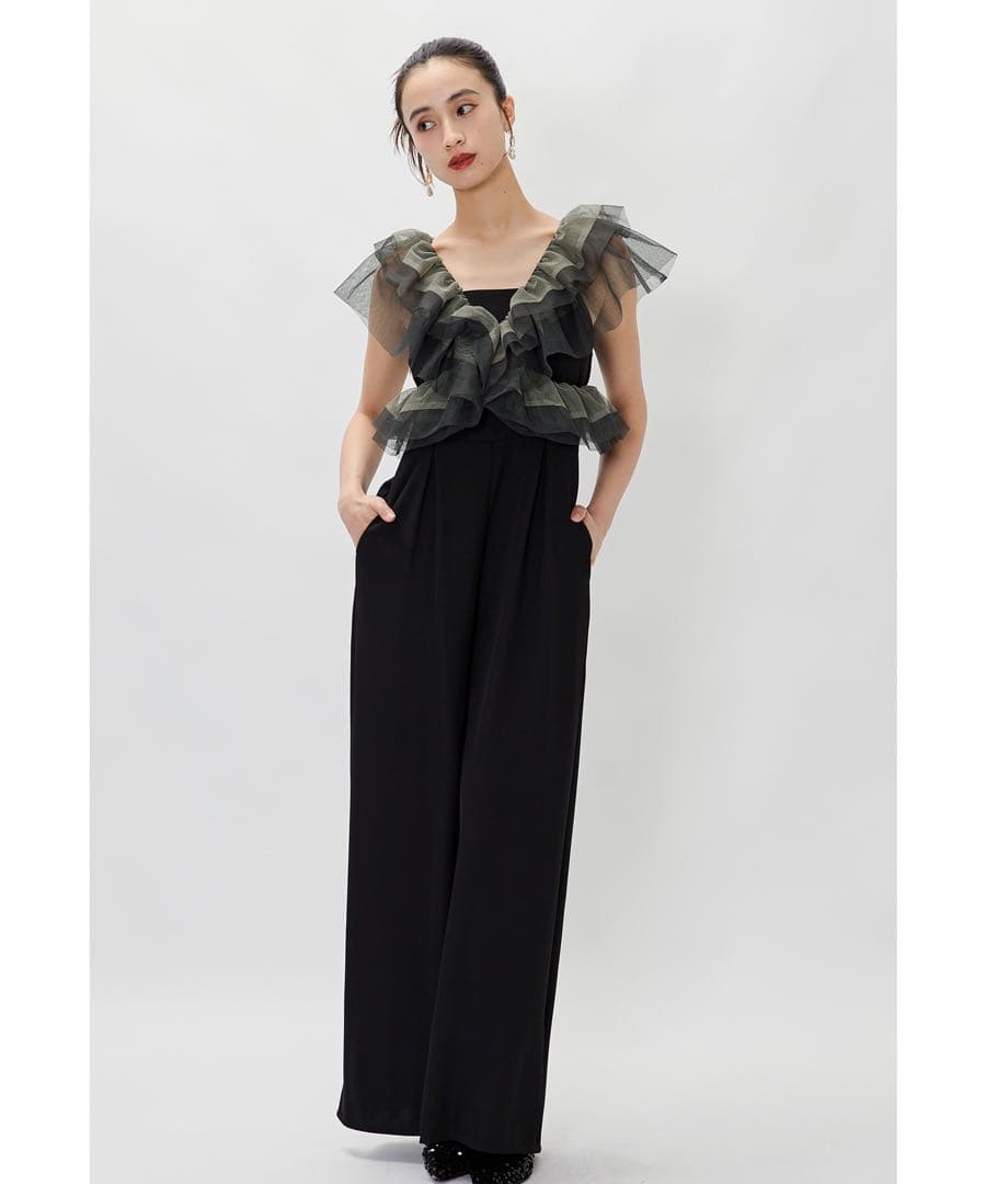 【新品】フリルオールインワンパンツ 2点セットボレロ パンツドレス 結婚式