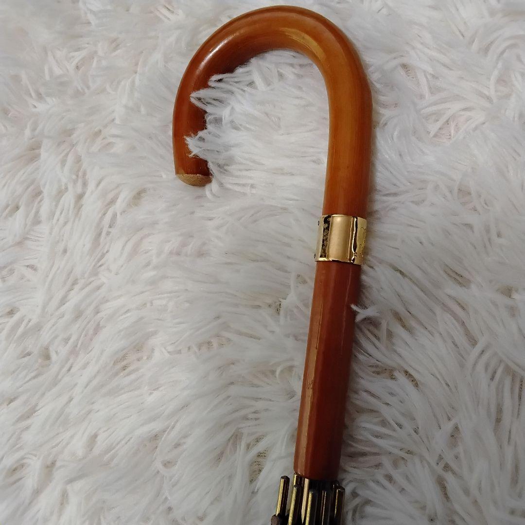 【美品】CELINE セリーヌ 長傘 トリオンフ 高級 雨傘 ブラウン