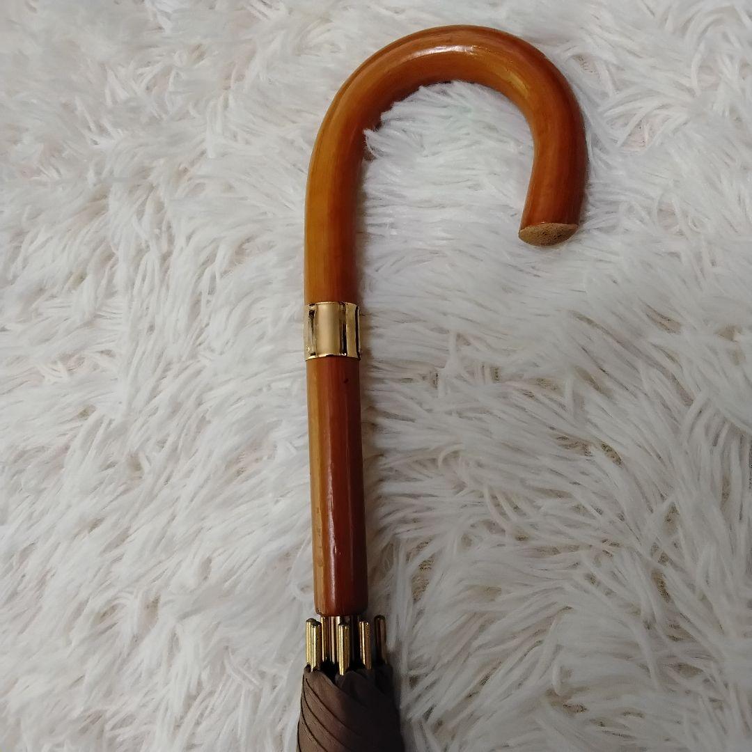 【美品】CELINE セリーヌ 長傘 トリオンフ 高級 雨傘 ブラウン