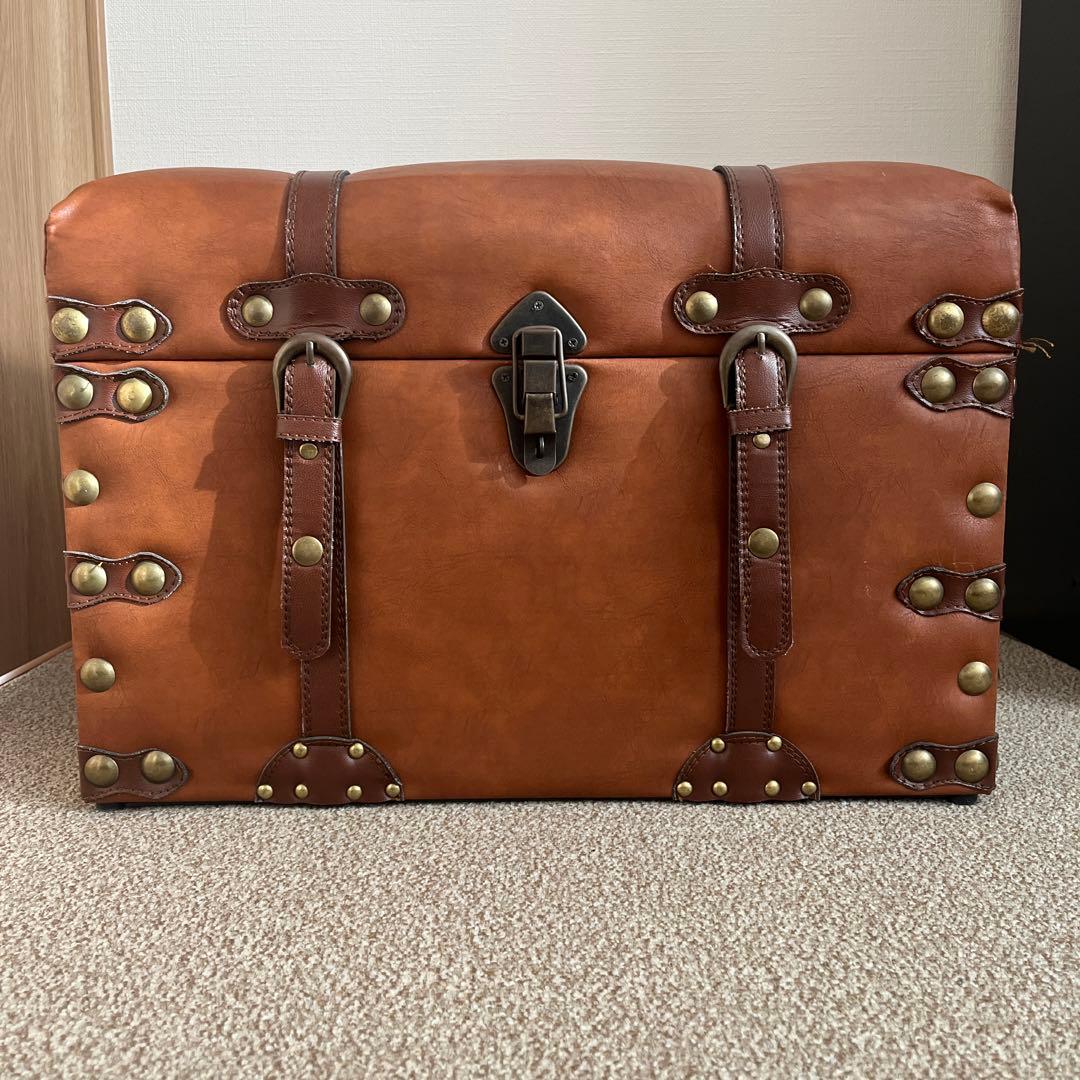 値下げ！アンティーク調スツール　宝箱型収納ボックス