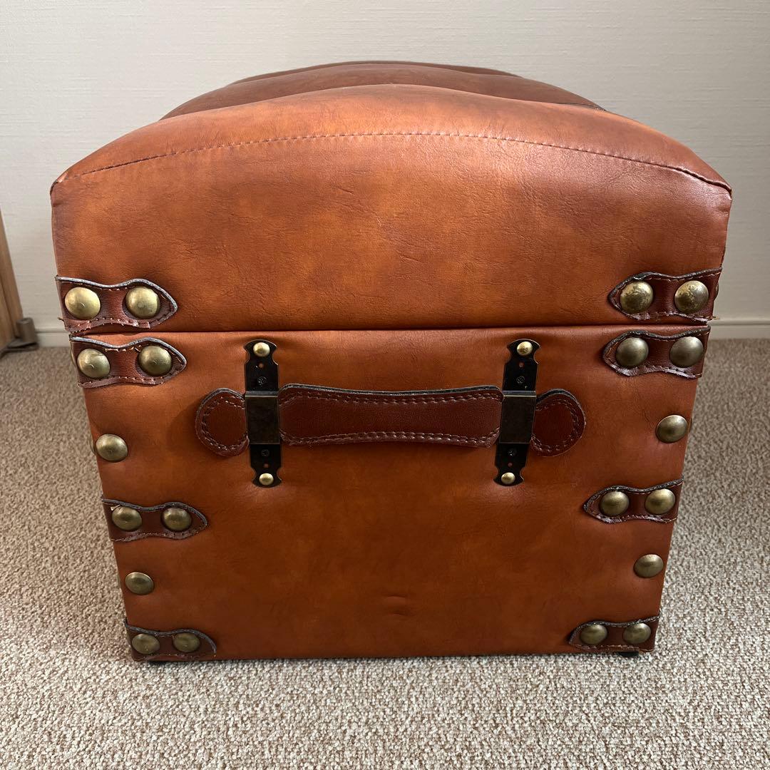 値下げ！アンティーク調スツール　宝箱型収納ボックス