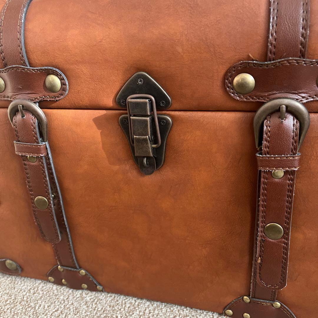 値下げ！アンティーク調スツール　宝箱型収納ボックス