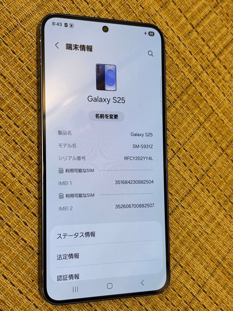 Samsung Galaxy S25 本体 ブルー