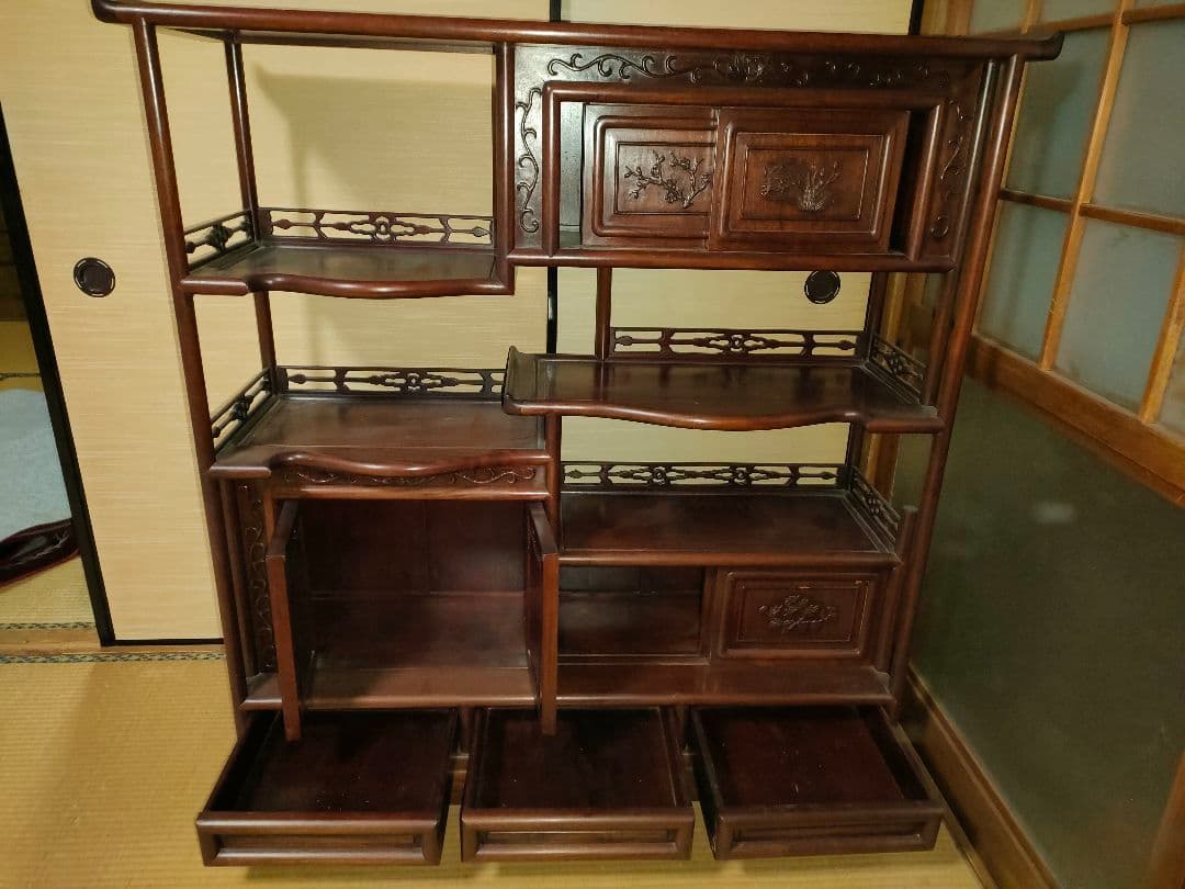 茶箪笥(年代物)幅120cm 高さ123cm 奥行42cm(直接引取も可)　花梨