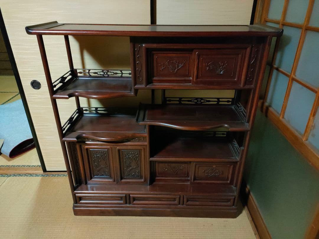 茶箪笥(年代物)幅120cm 高さ123cm 奥行42cm(直接引取も可)　花梨