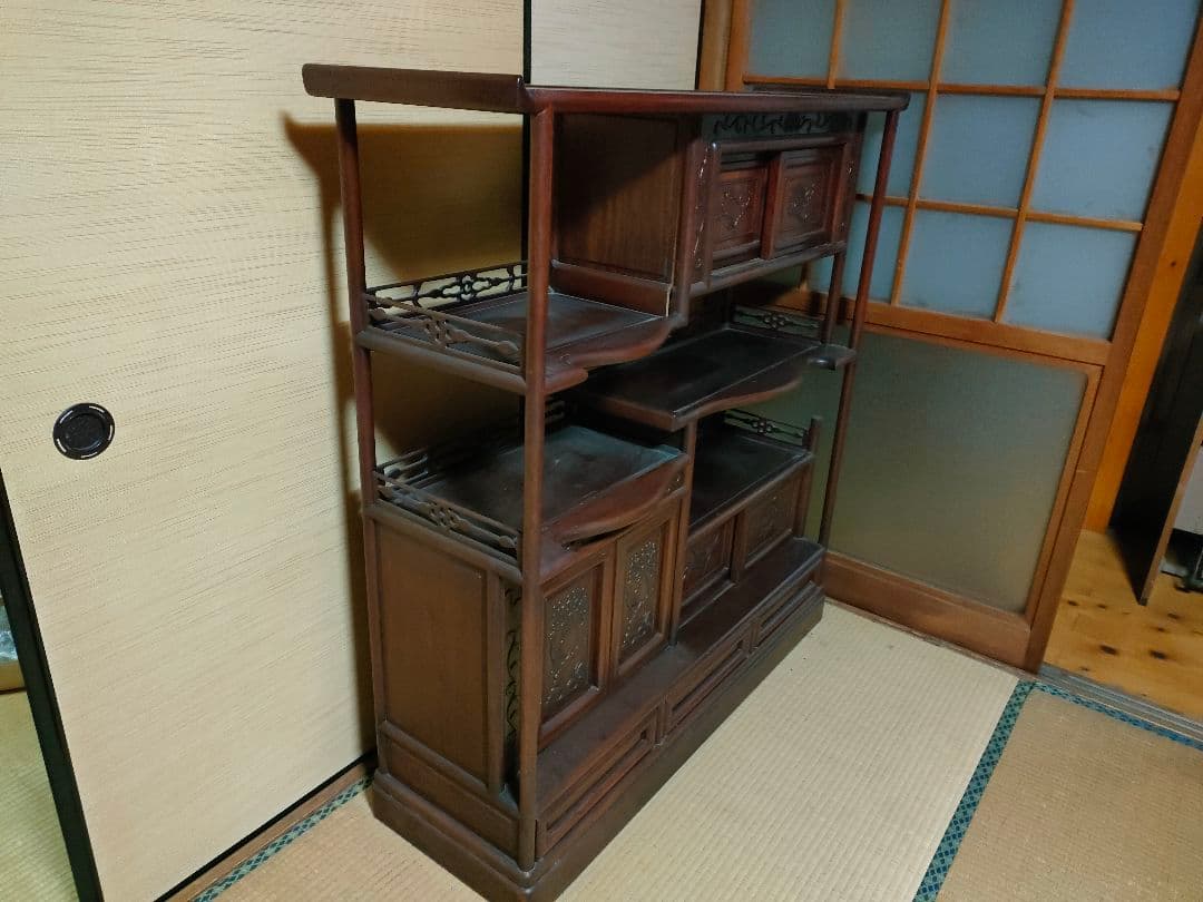 茶箪笥(年代物)幅120cm 高さ123cm 奥行42cm(直接引取も可)　花梨