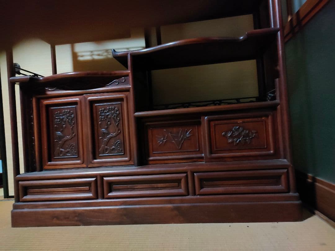 茶箪笥(年代物)幅120cm 高さ123cm 奥行42cm(直接引取も可)　花梨