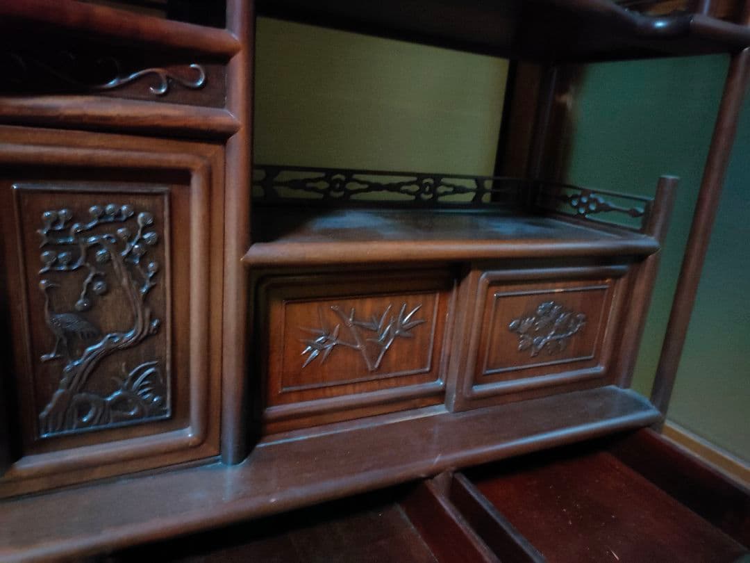 茶箪笥(年代物)幅120cm 高さ123cm 奥行42cm(直接引取も可)　花梨