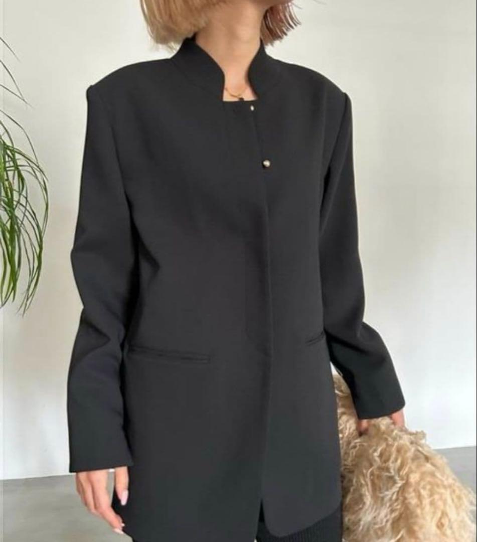 極美品　AMERI　TWILL JACKET LIKE TOP　アメリ　黒