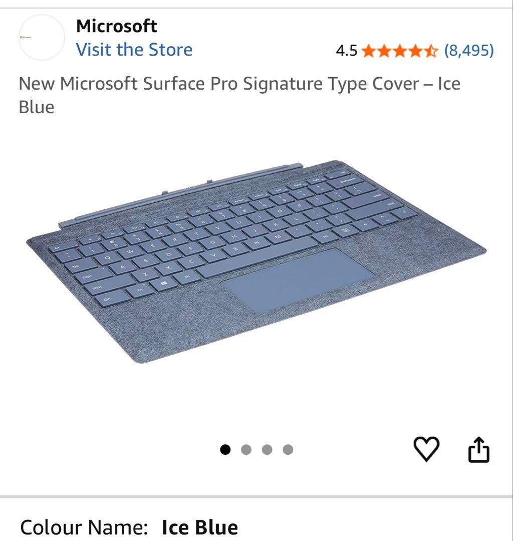 マウス・ペンセット！純正Surface pro タイプカバー　アイスブルー