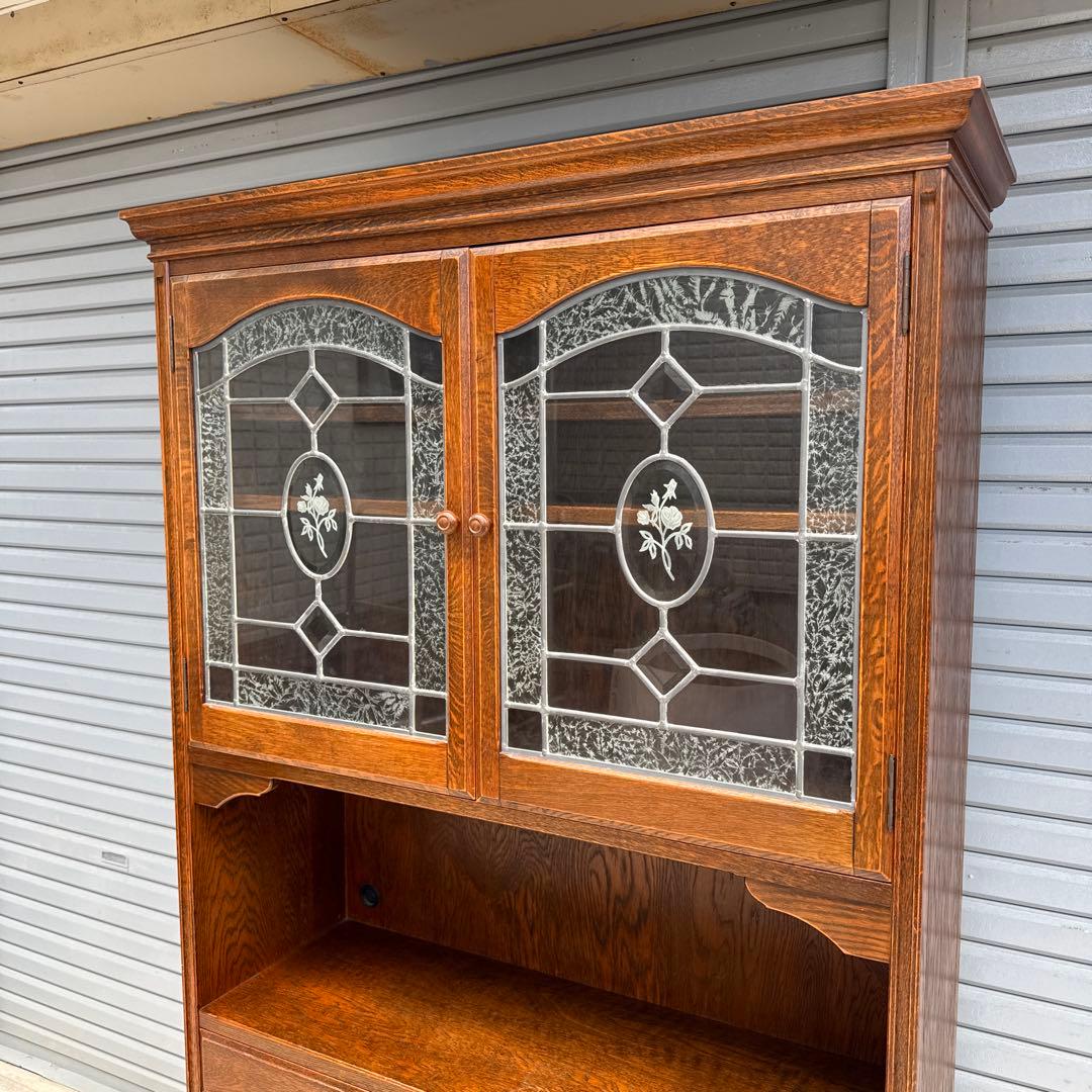 三越家具 Brugge ブルージュ 食器棚 飾り棚 ステンド