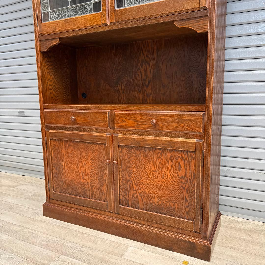 三越家具 Brugge ブルージュ 食器棚 飾り棚 ステンド