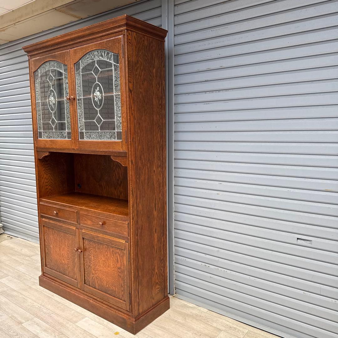 三越家具 Brugge ブルージュ 食器棚 飾り棚 ステンド