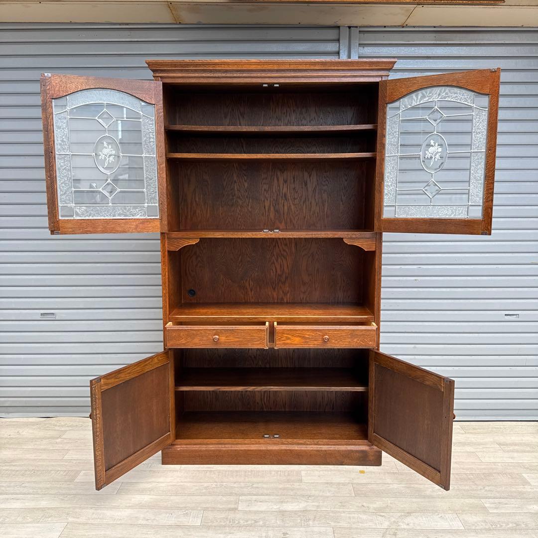 三越家具 Brugge ブルージュ 食器棚 飾り棚 ステンド