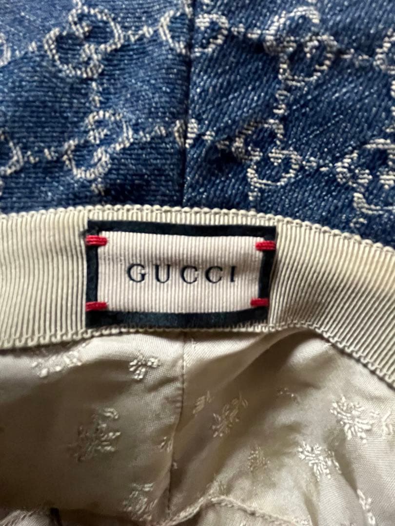 よる グッチ　GGパターン デニム バケットハット