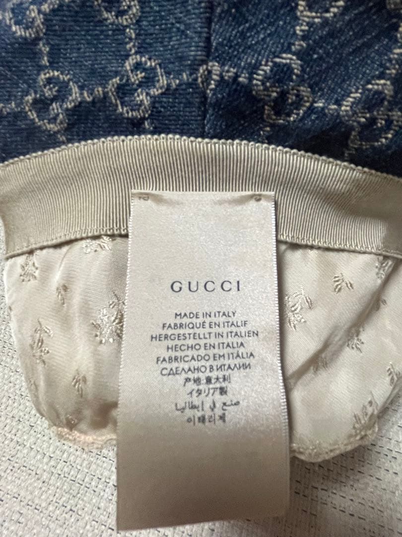 よる グッチ　GGパターン デニム バケットハット