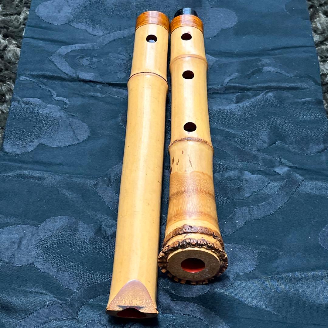 尺八 琴古流 在銘 中継ぎ緩み無し 一尺九寸管 籐巻 【音出し確認済み】格安品