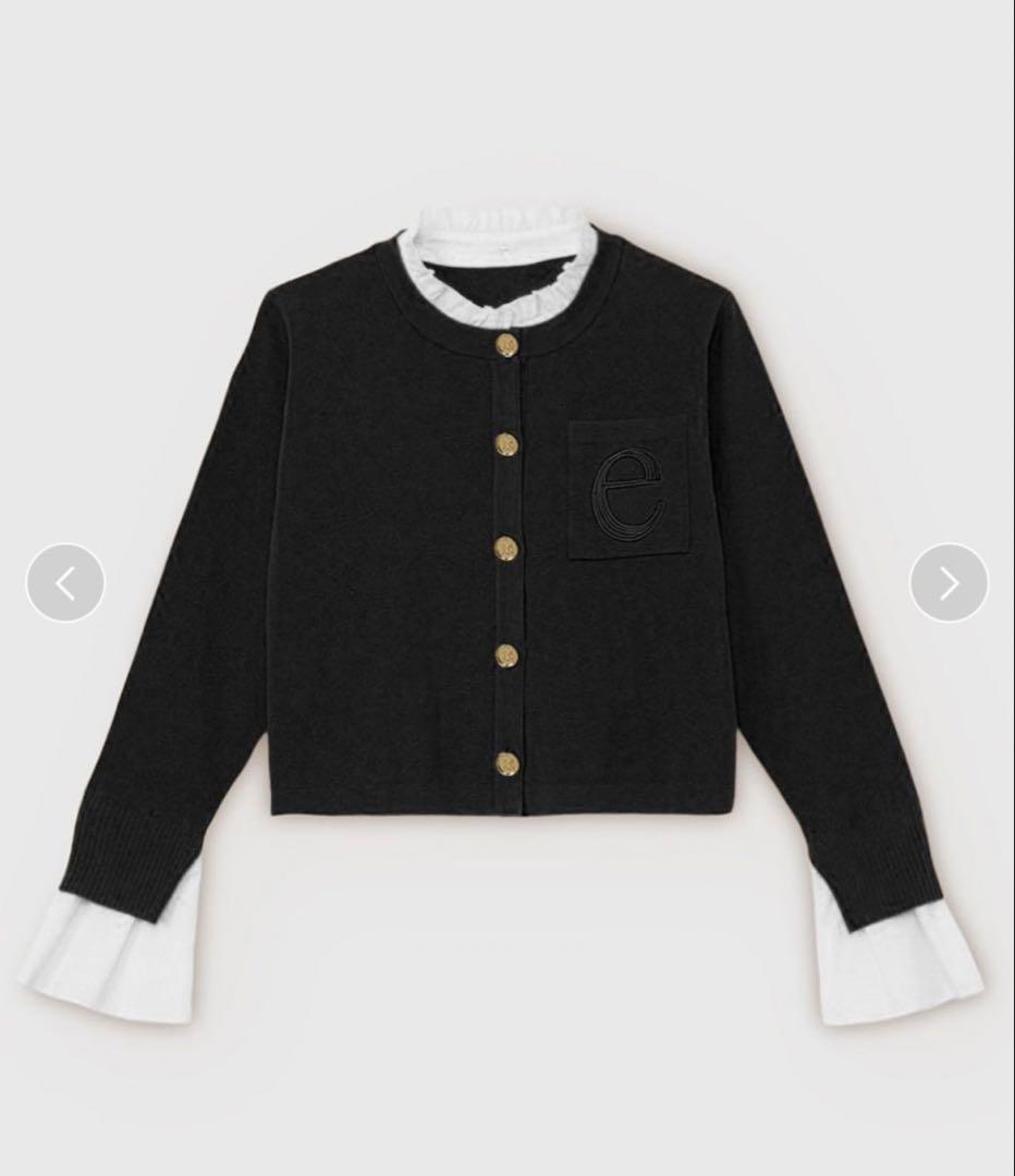 EIMY ISTOIRE Attached collar カーディガン 黒