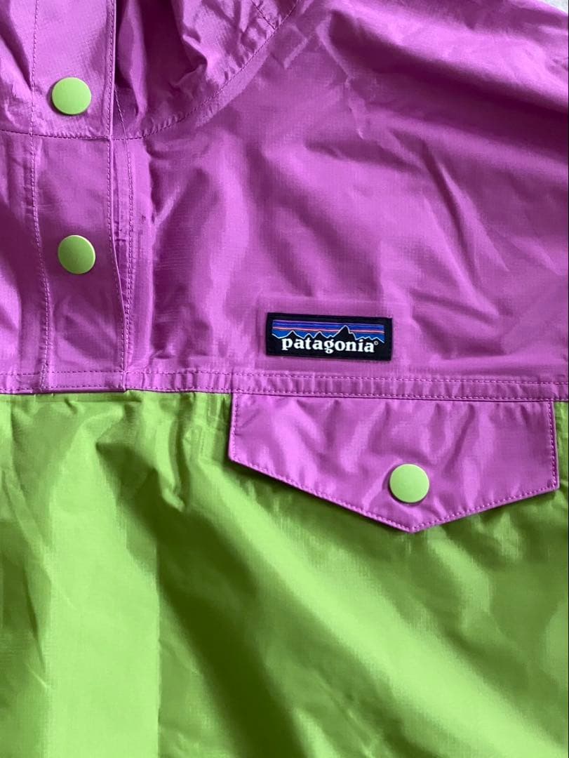patagonia レインコート XS/S 緑・紫