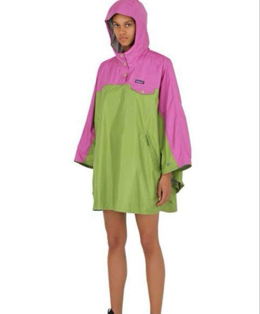 patagonia レインコート XS/S 緑・紫
