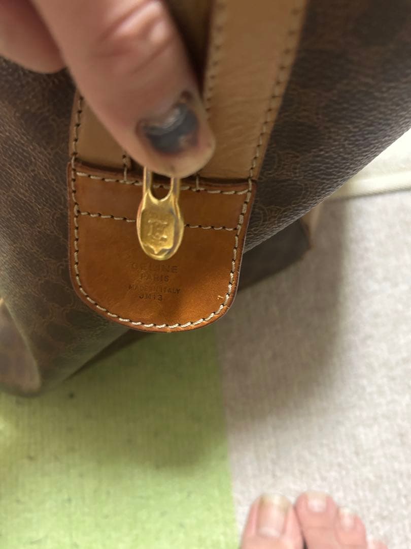 Celine ブラウンレザーボストンバッグ