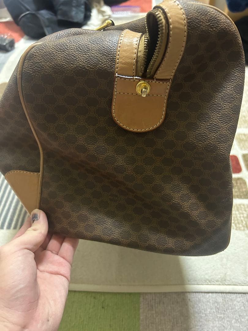 Celine ブラウンレザーボストンバッグ