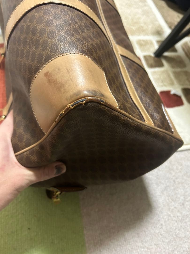 Celine ブラウンレザーボストンバッグ