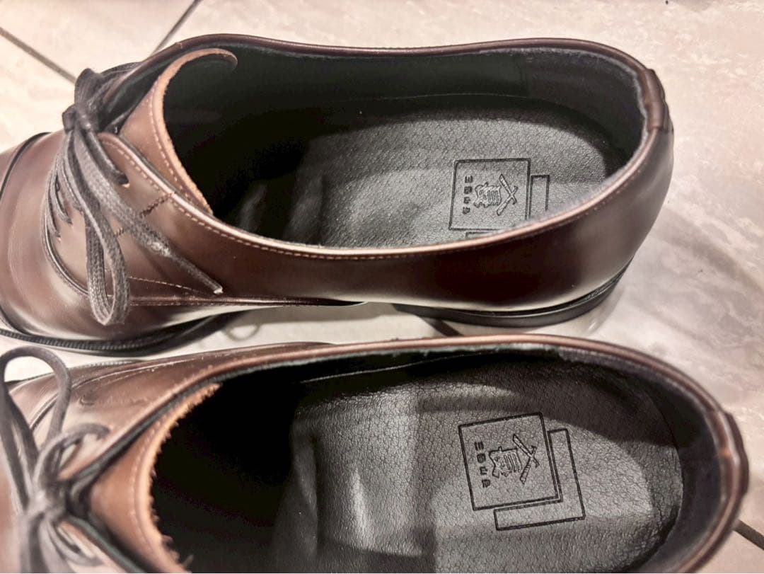 【美品/三陽山長】柔ニ/JUJI ブラウン ドレスシューズ/ストレートチップ