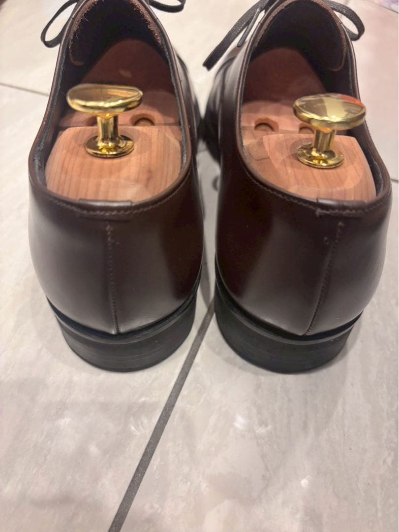 【美品/三陽山長】柔ニ/JUJI ブラウン ドレスシューズ/ストレートチップ