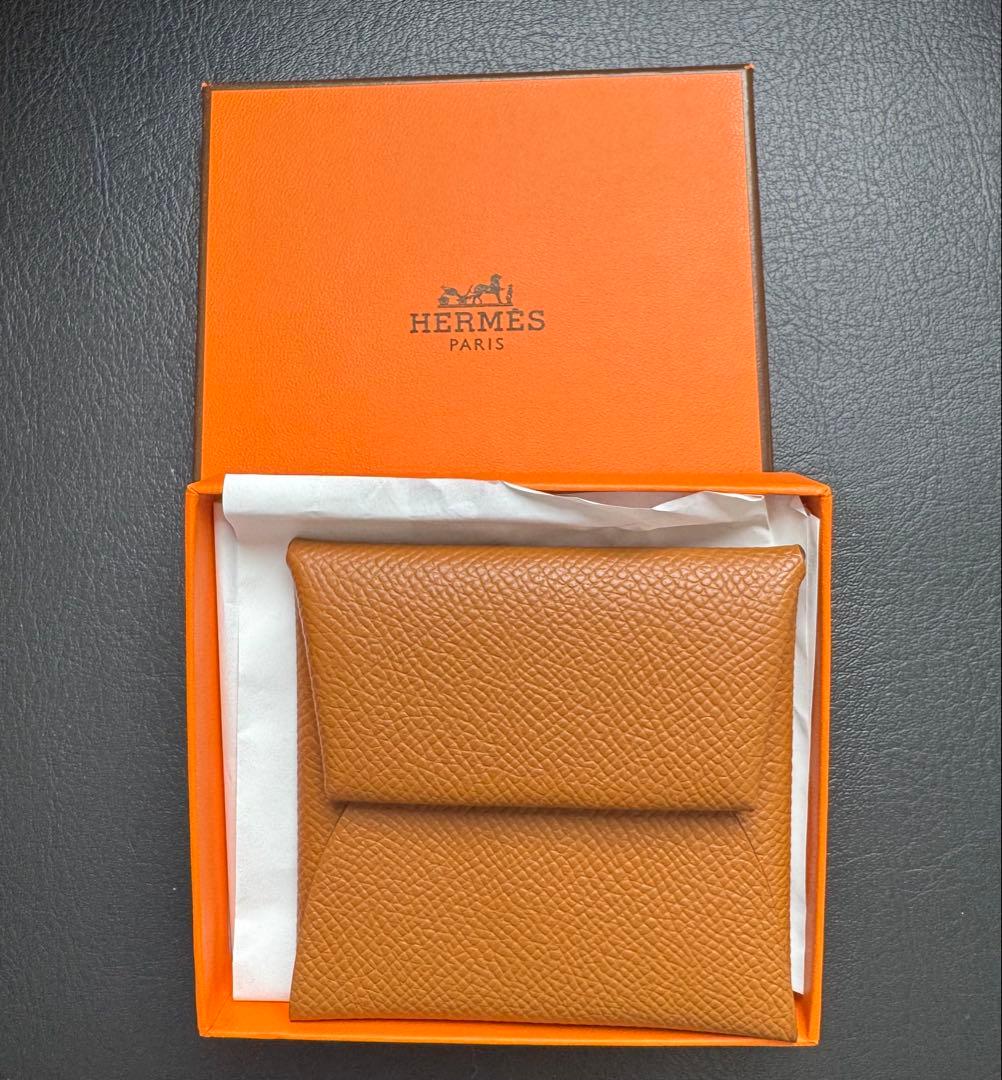 HERMES バスティア ケース　ヴォーエプソン ゴールド ブラウン