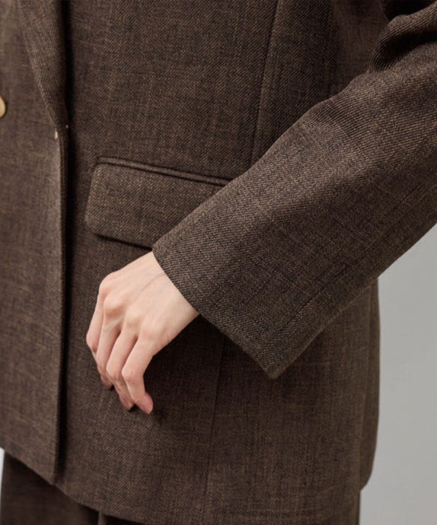 スリートーンツイードジャケット　ブラウン　Mサイズ