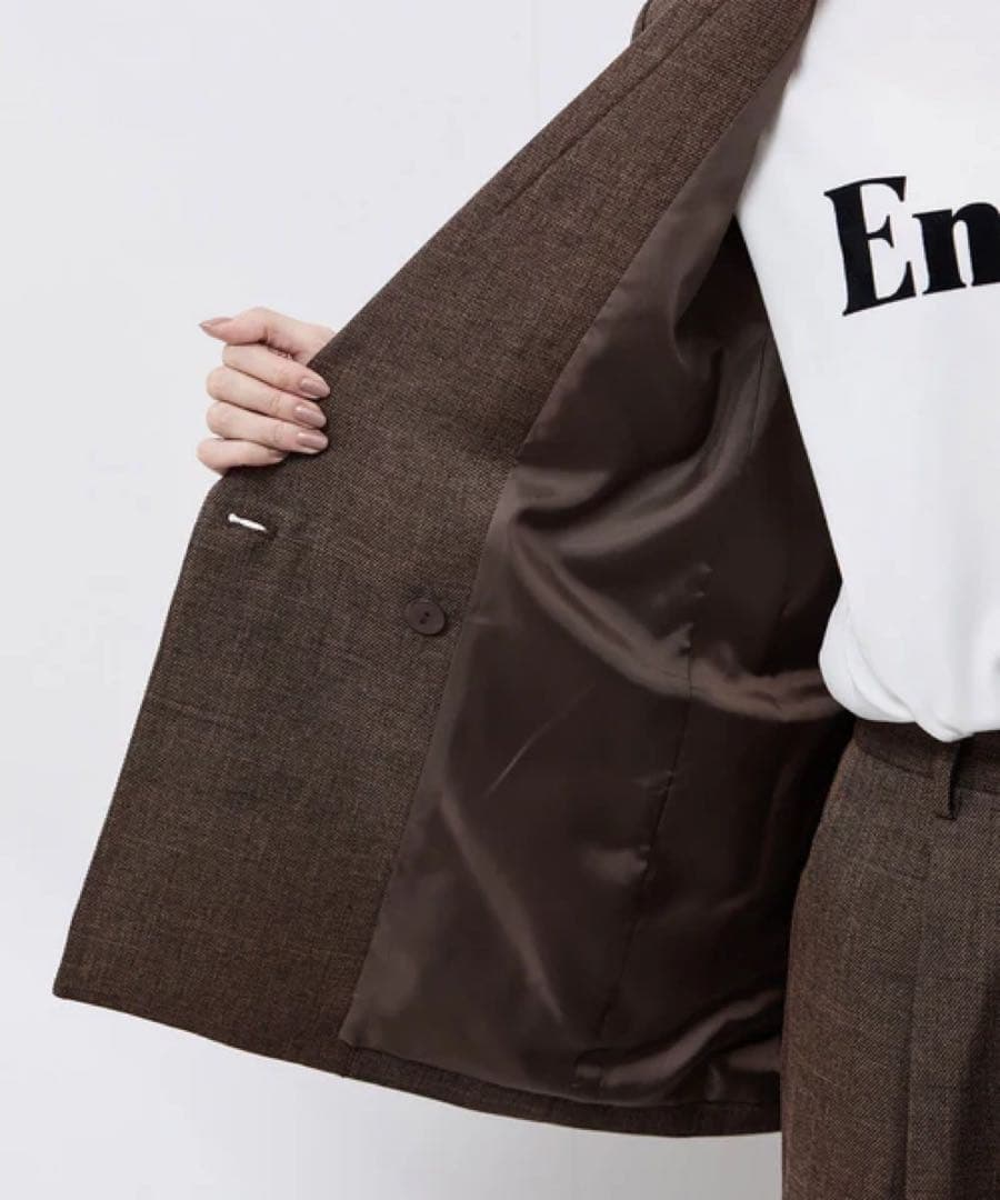 スリートーンツイードジャケット　ブラウン　Mサイズ