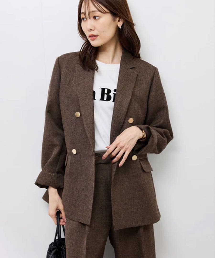 スリートーンツイードジャケット　ブラウン　Mサイズ