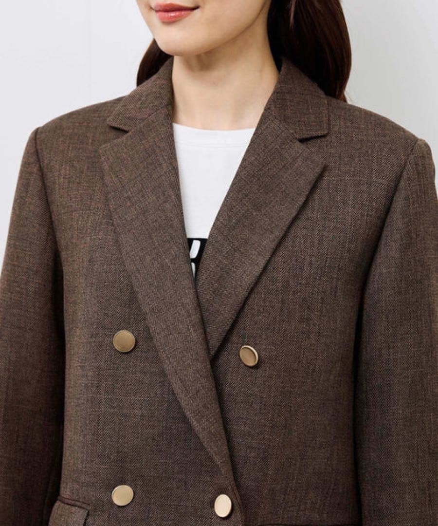 スリートーンツイードジャケット　ブラウン　Mサイズ