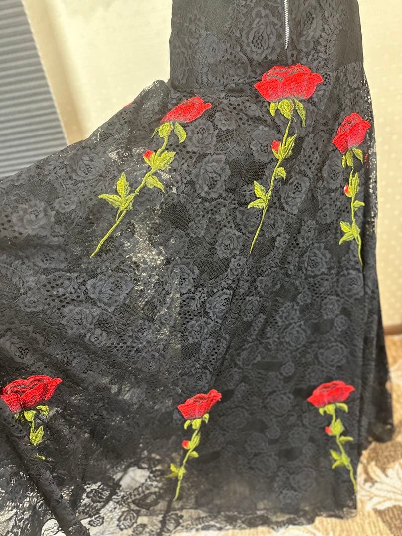 高級薔薇刺繍✨Aラインロングドレスス誕生日二次会パティーキャバ嬢ナイトクラブ