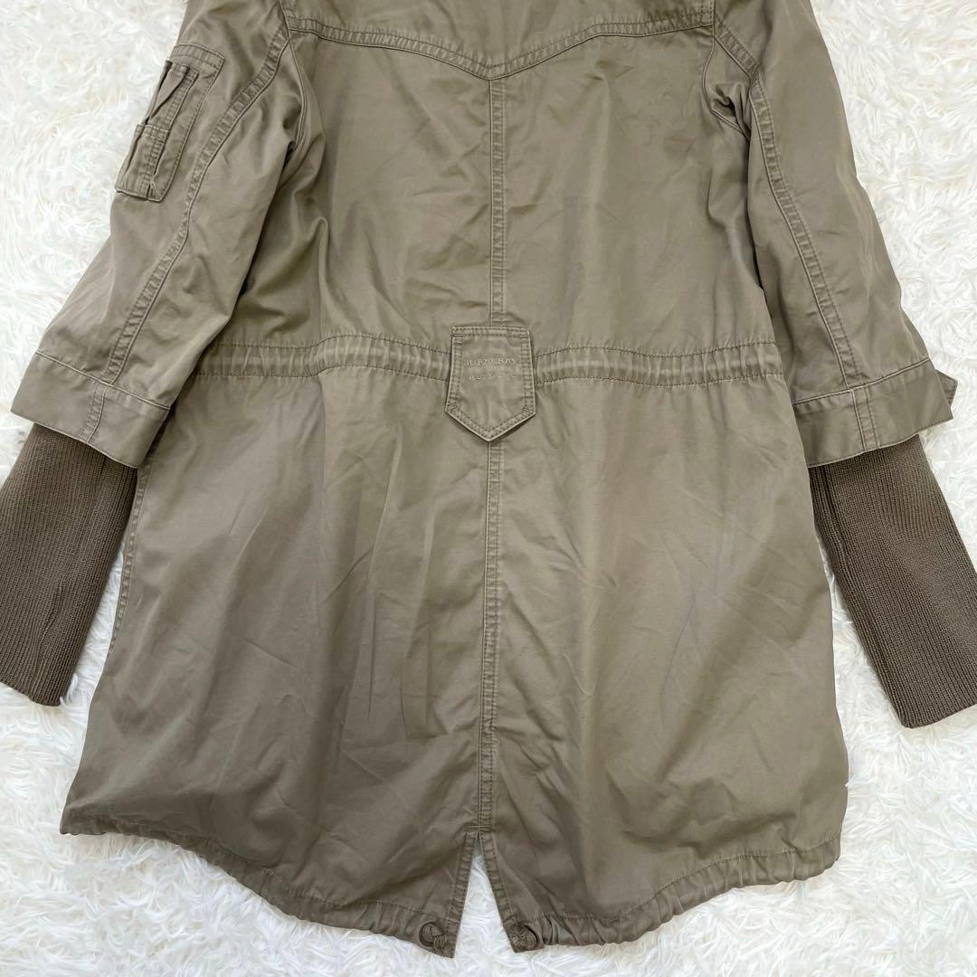 かお☆バーバリーブルーレーベル モッズコート ノバチェック ライナー付き