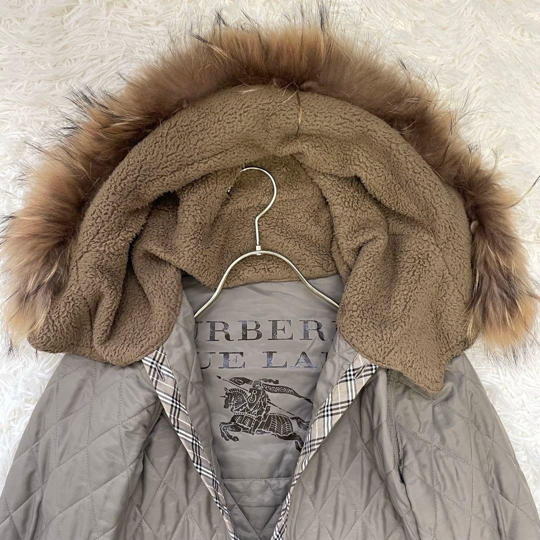 かお☆バーバリーブルーレーベル モッズコート ノバチェック ライナー付き