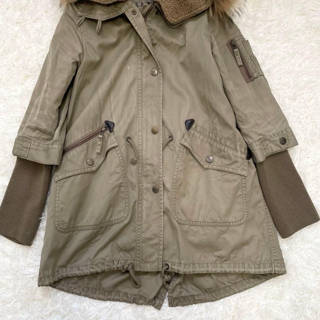 かお☆バーバリーブルーレーベル モッズコート ノバチェック ライナー付き