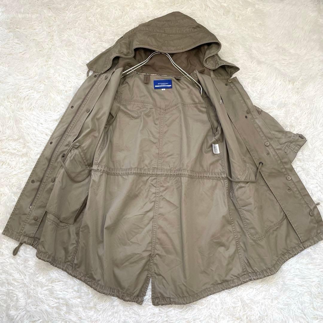 かお☆バーバリーブルーレーベル モッズコート ノバチェック ライナー付き