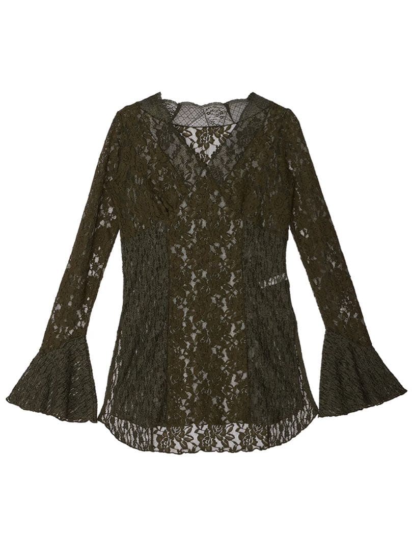 トップス COMBINATION LACE TOP