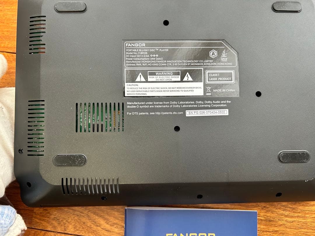 FANGOR ポータブルブルーレイディスクプレーヤー F-BR126